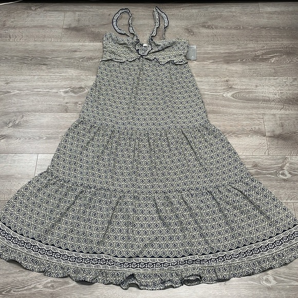 NWT Max Studio Navy Cream Medallion Links Sleeveless Maxi Dress L - Picture 9 of 15